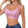 1pcs Red Sheer Floral Lace Wire-Free No Pad Bra Underwear Adjustable Strap Unlined Brassiere Sexy Lingerie Elegant Women's Bras
