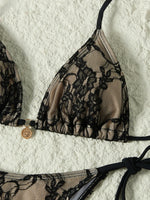 Bikini swimsuit three-piece European and American ins style sexy lace women's strappy swimsuit for women