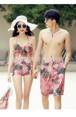 Swimsuit Fashionable Sweet Couple Swimsuit Bikini Three Piece Men's Beach Shorts