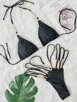 Sexy Hollow Out High Leg Cut Bikini Female Swimsuit Women Swimwear Two-pieces Bikini Set Brazilian Bather Bathing Suit Swim Lady