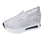 Spring Autumn Luxury Crystal Sneakers Women Breathable Mesh Sports Shoes for Woman Retro Low Top Platform Vulcanize Shoes Lady