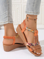 Shoes for Women Summer Women Wedge Bohemia Rhinestones Casual Platform Sandals Female Peep Toe Outdoor Beach Shoes 2026