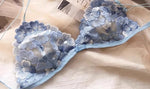 French Niche Lingerie Set Embroidered Mesh Triangle Cup Wireless Bralette Retro Thin Sexy Comfort Bra Australia MOYISU Sexy Bra