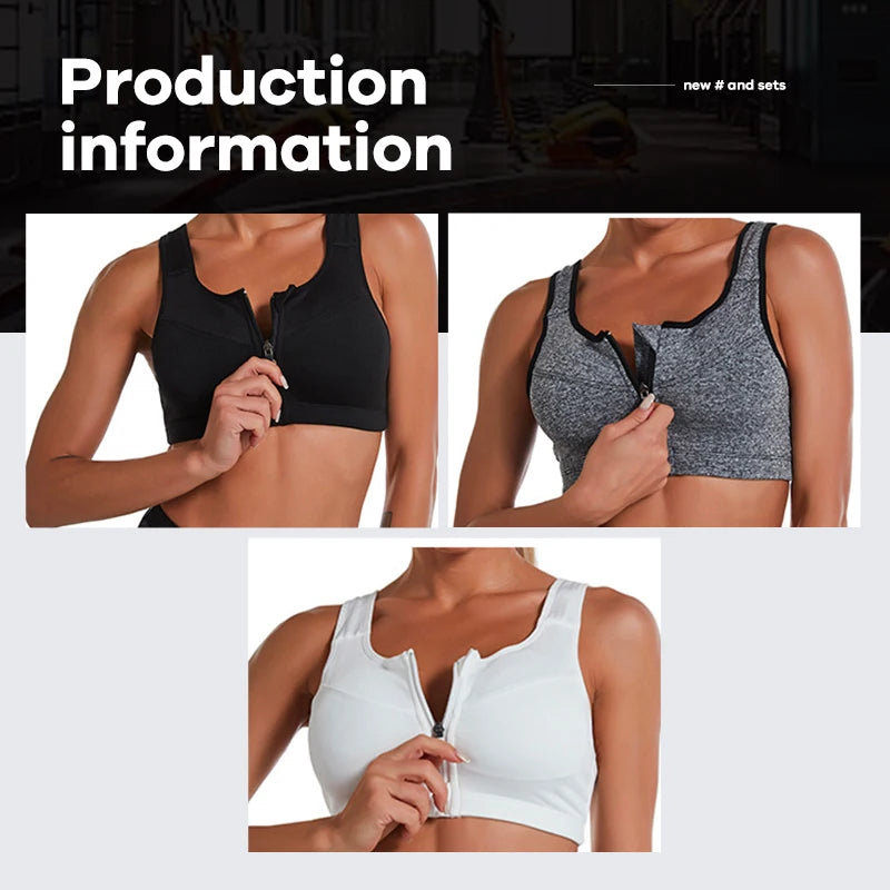 CZGUKES-2XL Popular Sports Top Yoga Bra Women's Shockproof Sports Shirt Sports Bra Front Zipper Women's Push Up Bra Sportswear