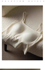 Women's Seamless Bras Top - MOYISU Invisible Chest Pad Camisole Anti-Peep Undershirt with Versatile Strap & Flattering Back Cut