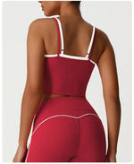 Women's Seamless Yoga Vest - Fake Two-Piece with Backless Removable Padded Sports Bra Stretchy Running Fitness Tank Top