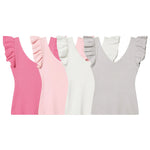 Fashionable Casual V-neck Flutter Sleeve Knit Top Women Ruffle Sleeve V Neck Knit Tank Top Sleeveless Slim Fit Casual Style C66D