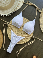 DEKA Metal Micro Bikini Set Lace-up High Waisted Bandage Thong Swimsuit Female Swimwear Women Solid Strappy Beachwear Bathing