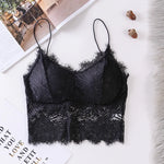 Women Floral Lace Bra Female Underwear Sexy Lingerie Lace Top Removable Pads Non-wire Solid Color Bralette Push-Up Brasieres
