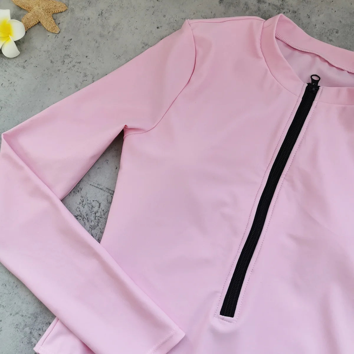 Solid Long Sleeve Swimsuit 2026 Sexy Swimwear Women Surf Swim Suit Slimming Bathingsuit Bikini Bodysuit Beachwear