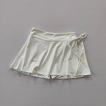 Women's sports yoga short skirt, badminton tennis skirt pants with inner pockets and side slit straps