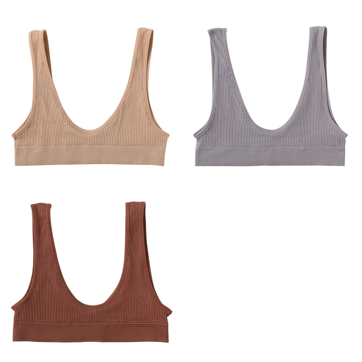 3Pcs/Set Seamless Bras For Women Push Up U Shape Bra Nonwire Underwear Female Sexy Lingerie Sport Bra Tops Comfort Intimates
