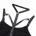 Toucheart Erotic Halter Bodysuit Large Mesh Splicing Andheavy Craftsmanship Women Hollow Seductive Intimate Hot Private Bodysuit