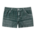 Denim Shorts Women Shorts High Stretchy Imitation Denim Short Leggings with Pockets Tight Fitting Summer Shorts