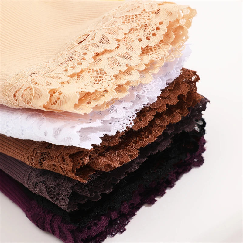 6PCS Sexy Lace Cotton Pants Women Low Waist Panties Underwear S-XL Solid Color Ladies Briefs Lingere Underware Comfortable Women