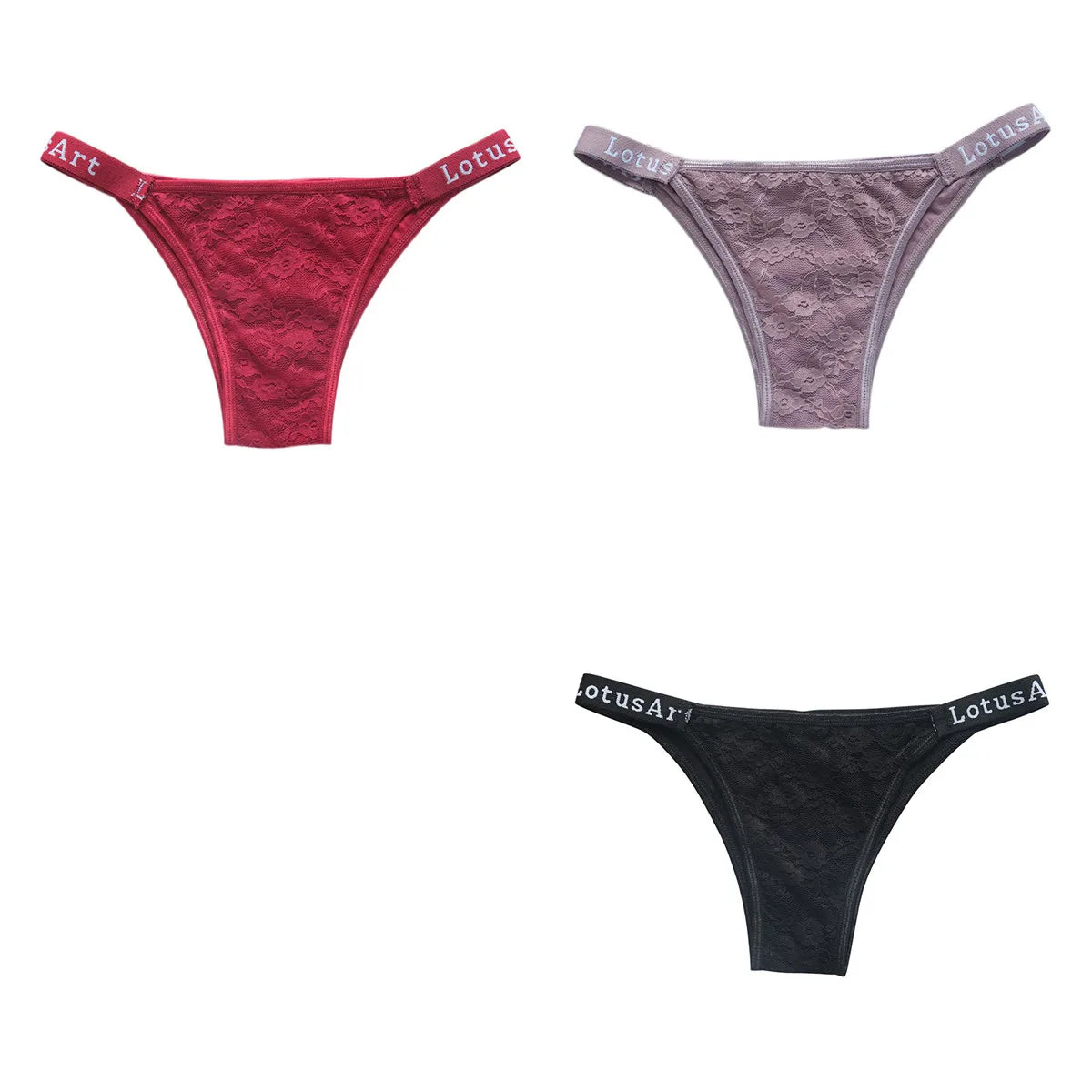 3PCS/Set Women Lace Panties Sexy Brazilian Panties Female Underpant Low Waist Panty Girls Underwear Fashion Intimates