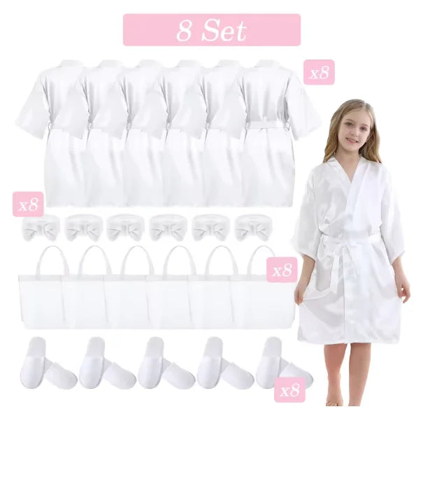 6-15 Set Muti Colors Spa Party Robe for Girls Kids Birthday Party Supplies Favors Spa Day Robes Gowns Sleepover Pyjama Party