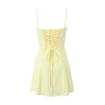 Foridol Lace Up Mini Summer Dress Sundress Women Spaghetti Strap Sexy Short White Beach Vestidos Fishbone Party Club Dress 2025