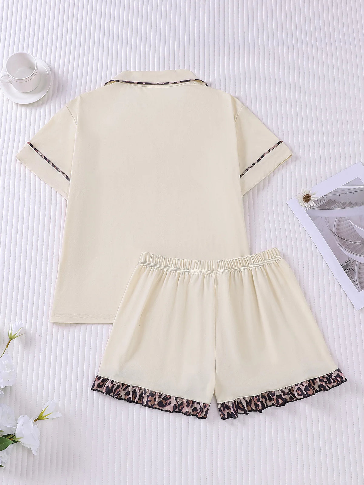 Women's Sleepwear 2026 New Summer Comfortable Pajamas Sets for Women Lapel Homewear Short Sleeve Shorts Set Pijamas Pajamas Set