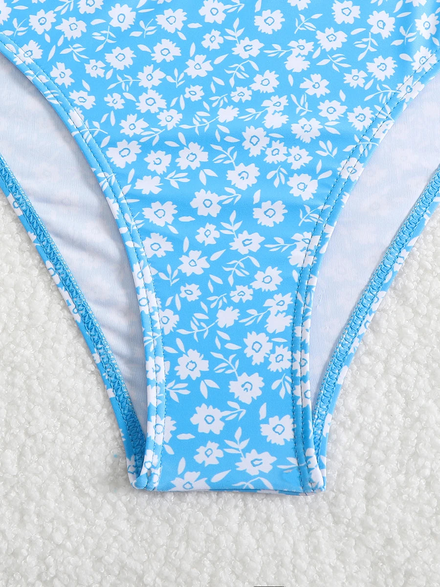 2025 Strappy Bikini High Waist Swimsuit Women Sexy Printed Swimwear Female Bathers Swimming Bathing Swimming Swim Suit Beachwear