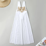 Sexy White Dress One Piece Swimsuit 2026 Women Embroidery Floral Designer High Waist Swimwear Vintage Beach Bathing Suit Bikini
