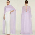 Women's Sheer Chiffon Cape Bat Sleeve Floor Length Shawl Elegant Cover Up Tops Party Evening Cape Blouse f
