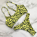 New S - XL Sexy Hot Pink Leopard Bikini Women Swimwear Female Swimsuit Two-piece Bikini set Bather Bathing Suit Swim Lady V871P