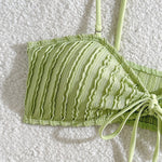 Wrinkled Crinkled Knotted Bikini Women Swimwear Female Swimsuit Two-Pieces Bikini Set Brazilian Bather Bathing Suit Swim V5709
