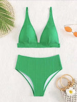 Sexy High Waisted Bikini 2025 Women Swimsuit Two Piece Swimwear Female White Bikinis SetSwim Bathing Suits Brazilian Biquini