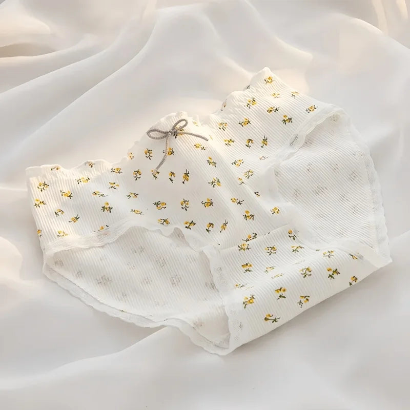 5Pcs/Set Cotton Briefs Cute Strawberry Women's Panties Breathable Female Soft Lingerie Girls Fashion Floral Underwear