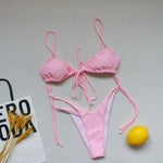 21 Colors New Sexy Bikini Women Solid Leopard Floral Print Swimwear Swimsuit Female Bandage Strap Beach Bikinis Set Bathing Suit
