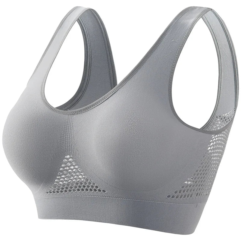 Women Mesh Panel Seamless Tank Bra Sports Wireless U Back V-Neck Vest Style Bralette Sexy Lingerie Multi Colors Intimates S-5XL