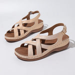 Rome Style Cross Strap Wedges Sandals Women Summer Lightweight Platform Sandles Woman Plus Size 43 Peep Toe Gladiator Sandals