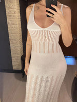 4 Colors V Neck Hollow Out Crochet Knitted Tunic Beach Cover Up Cover-ups Beach Dress Beach Wear Beachwear Female Women V5437