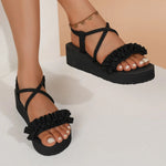 Women Summer Wedges Sandals Light Weight Indoor Street Platform Shoes Thick Sole Bohemia Style Girls Student Beach Sandalias