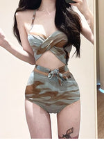 New Fashionable Plus Size Multi Piece Set Split Swimsuit for Women CoveringBellySlimming Down Hot Spring Vacation Swimsuit