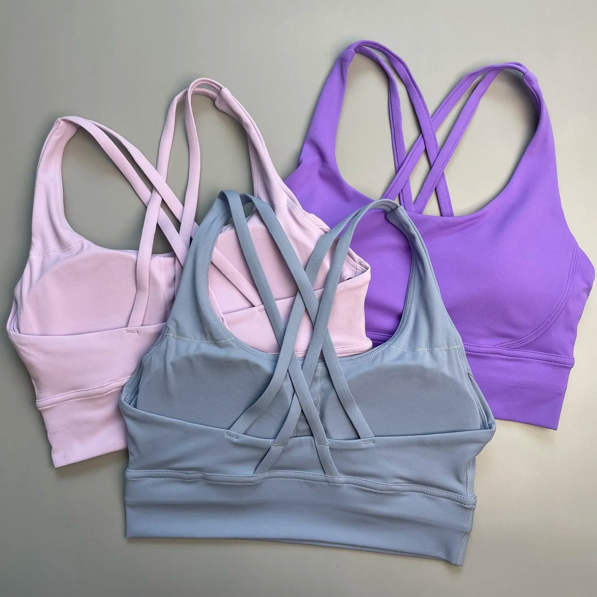Solid Color Women Fitness Yoga Bra Top Soft Tight Comprehensive Training Jogging Gym Sports Underwear Cross Back With Chest Pad