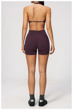 Summer Yoga Sets Women Front Cross Sports Bra Exercise Suits Outwear Lifting Buttocks Abdominal Compression Shorts Fitness Set