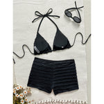 Sequins Starfish Halter High Waist Bikini Female Swimsuit Women Swimwear Two-Pieces Bikini Set Bather Bathing Suit Swim V8215