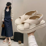 Women's Summer 2026 Thick Heel Fashionable Outdoor Wear Platform Beach Roman Shoes Open Toe Roman Style