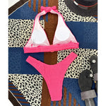 Halter Wrinkled Crinkled Bikini Women Swimwear Female Swimsuit Two-Pieces Bikini Set Brazilian Bather Bathing Suit Swim V2922