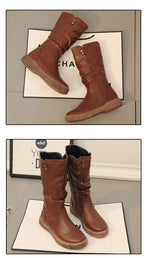 Women Thigh High Boots Women Modern Boots Zippers Outdoor Female Casual Platform Shoes Ladies Leather Long Boots Botines Mujer