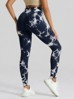 Boho Tie Dye High Waist Knit Elastic Fitness Yoga Tights Butt Lifting Workout Pants for Women