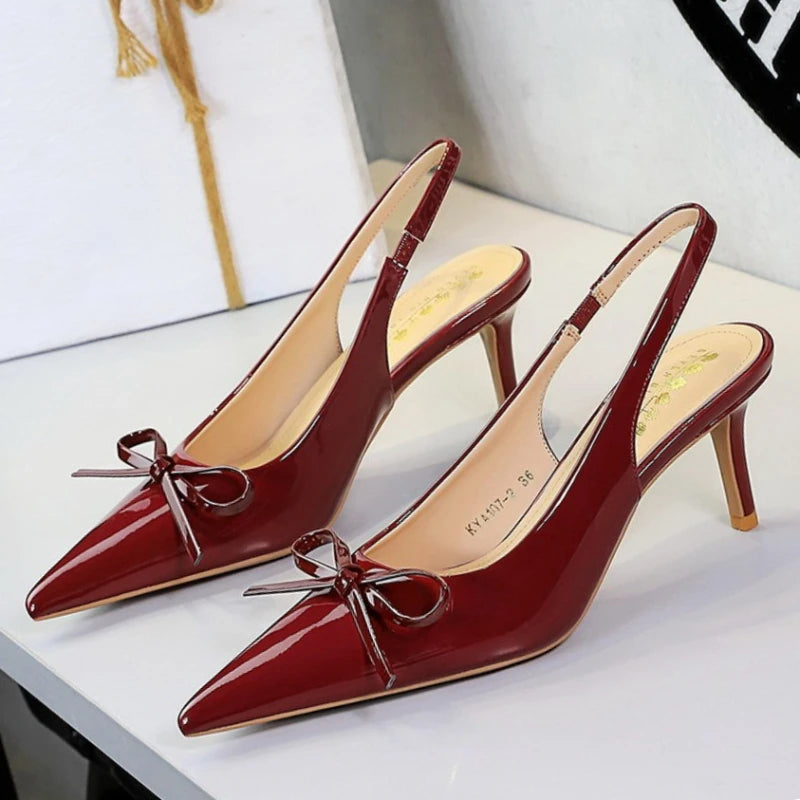 2026 Latest Light Luxury Style Women's Casual High Heel Sandals Summer Exquisite Pointed Shallow Mouth Fine Heel Modern Sandals