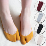 Summer Thin Non-slip Invisible Low Cut Boat Sock for Women Two Finger Socks Solid Breathable Cotton Tabi Socks Comfortable