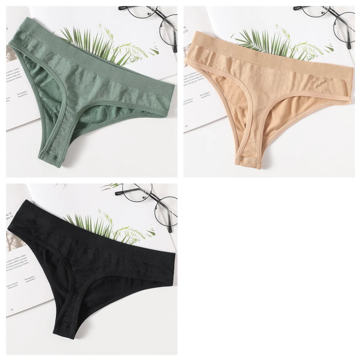 3PCS/Set Seamless Thongs Women Panties G-String Sport Underwear Female Sexy Lingerie Low Waist T-Back Underpants M-XL Intimates