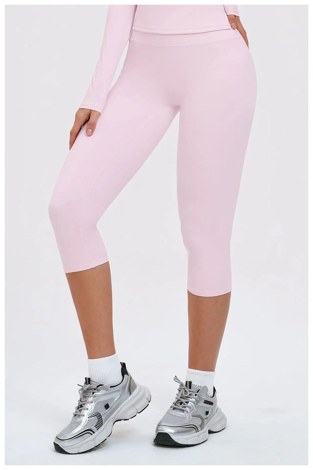 Yoga Pants Women Cropped Pants Sports Pants Fitness Leggings Tights Breathable Quick-drying High Waist Running Workout Pants