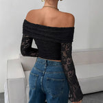 2025 autumn one-shoulder long-sleeved slim-fitting commuting inner top