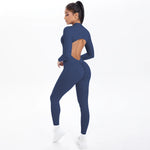 Women's Seamless Yoga Jumpsuits Sports Fitness Zipper Open Beauty Back Hip-lifting One-Piece Running Training Workout Bodysuits