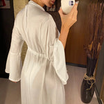 New Sexy Beach Long Maxi Dress Women Beach Cover Up Tunic Pareo White V Neck Dress Robe Swimwear Cover Up Bikini Beachwear V2623